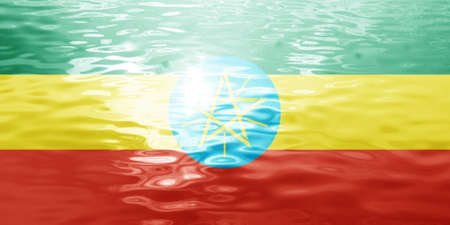 Ethiopia flag with some soft highlights and foldsの写真素材