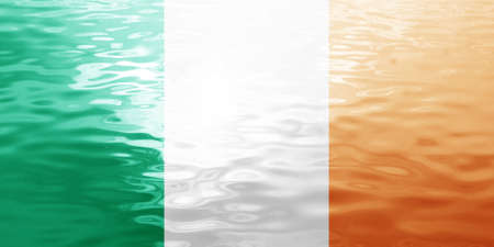 Irealand flag with some soft highlights and folds