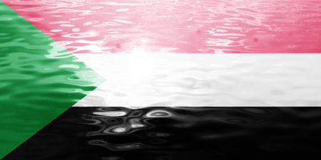 Sudan flag with some soft highlights and foldsの写真素材