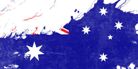 Australia flag with some soft highlights and foldsの写真素材