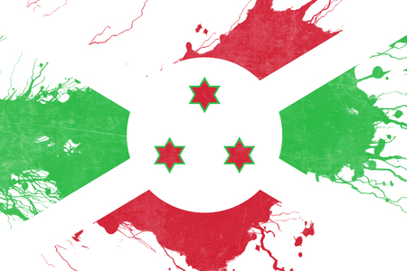 Burundi flag with some soft highlights and foldsの写真素材