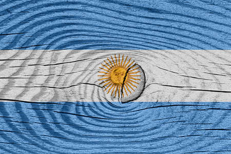Argentina flag with some soft highlights and foldsの写真素材