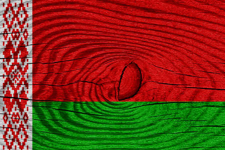 Belarus flag with some soft highlights and foldsの写真素材