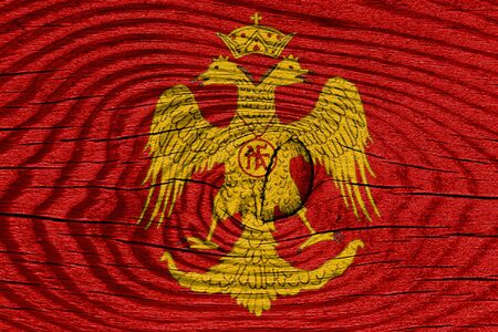 Byzatine eagle flag with some soft highlights and foldsの写真素材