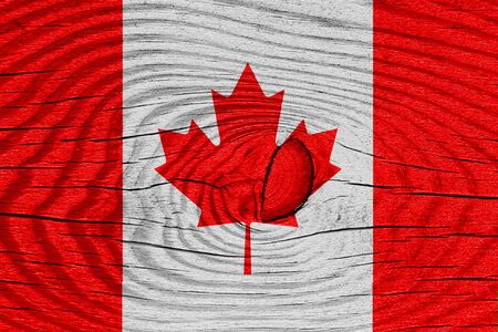 Canada flag with some soft highlights and foldsの写真素材