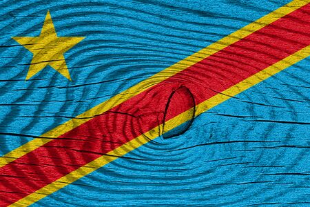 Democratic republic of the congo flag with some soft highlights and foldsの写真素材