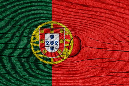 Portugal flag with some soft highlights and foldsの写真素材