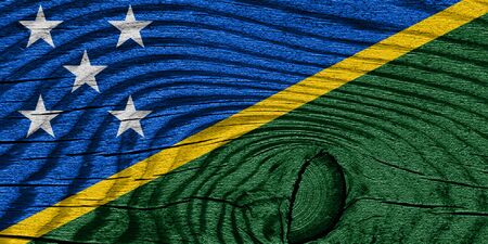 Solomon islands flag with some soft highlights and foldsの写真素材