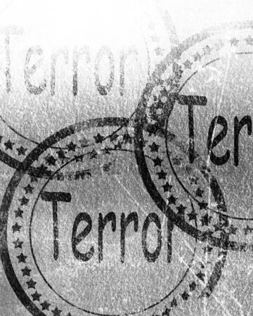 Terror stamp on a grunge background with some rough lines