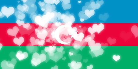 Azerbaijan flag with some soft highlights and foldsの写真素材