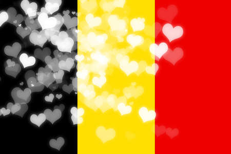 Belgium flag with some soft highlights and foldsの写真素材