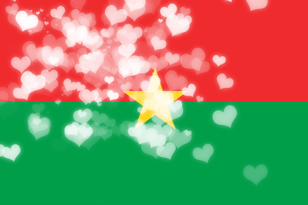 Burkina Faso flag with some soft highlights and foldsの写真素材