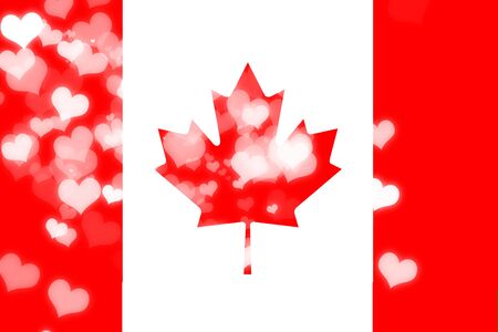 Canada flag with some soft highlights and foldsの写真素材