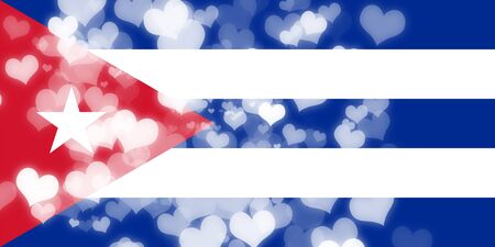 Cuba flag with some soft highlights and foldsの写真素材