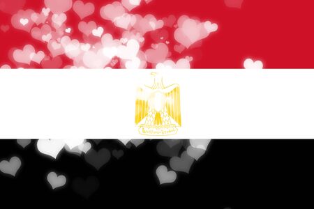 Egypt flag with some soft highlights and foldsの写真素材