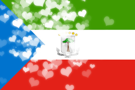 Equatorial guinea flag with some soft highlights and foldsの写真素材