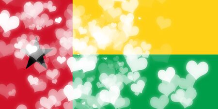 Guinea bissau flag with some soft highlights and foldsの写真素材