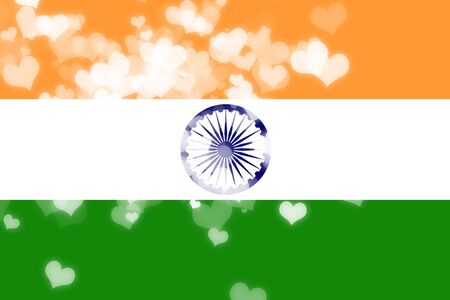 India flag with some soft highlights and foldsの写真素材