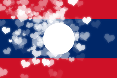 Laos flag with some soft highlights and foldsの写真素材