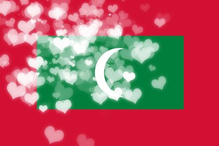 Maldives flag with some soft highlights and foldsの写真素材