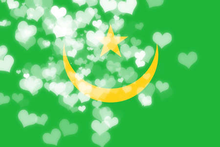 Mauritania flag with some soft highlights and foldsの写真素材