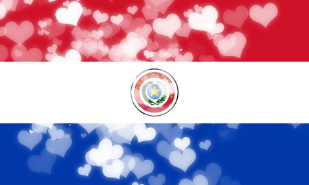 Paraguay flag with some soft highlights and foldsの写真素材