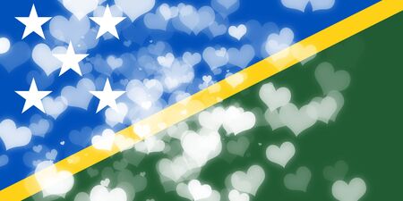 Solomon islands flag with some soft highlights and foldsの写真素材