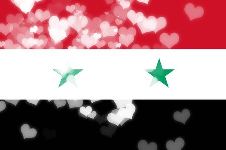 Syria flag with some soft highlights and foldsの写真素材
