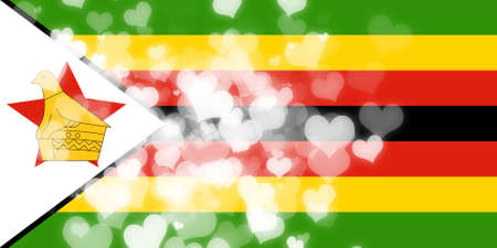 Zimbabwe flag with some soft highlights and foldsの写真素材