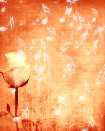 an old love letter with an integrated roseの写真素材