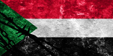 Sudan flag with some soft highlights and foldsの写真素材