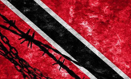 trinidad flag with some soft highlights and foldsの写真素材