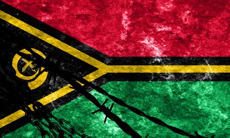 Vanatu flag with some soft highlights and foldsの写真素材