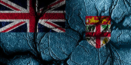 Fiji flag with some soft highlights and foldsの写真素材