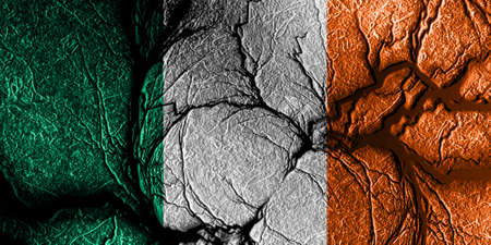 Irealand flag with some soft highlights and foldsの写真素材