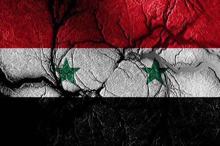 Syria flag with some soft highlights and folds