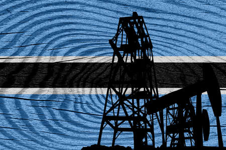 Botswana flag with some soft highlights and foldsの写真素材