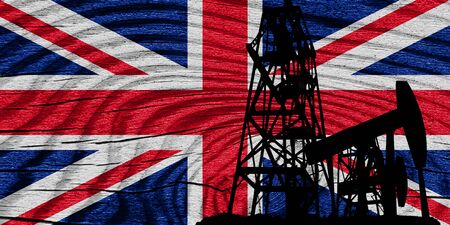 Great britain flag with some soft highlights and foldsの写真素材