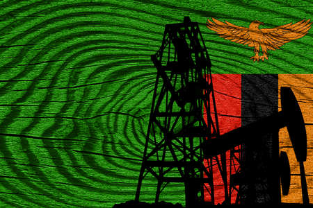 Zambia flag with some soft highlights and foldsの写真素材