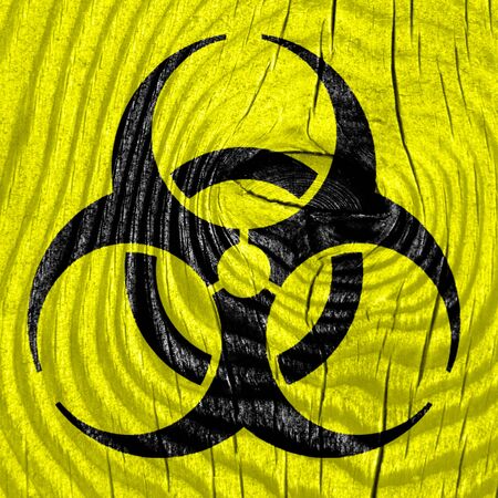 Bio hazard sign on a grunge backgroundの写真素材