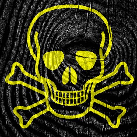 Poison sign background with some soft scratches and dentsの写真素材