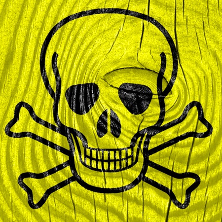 Poison sign background with some soft scratches and dentsの写真素材
