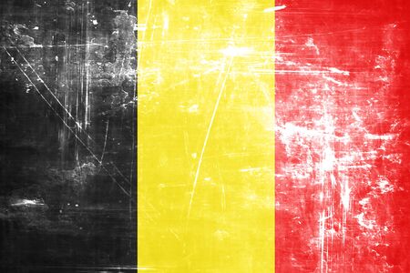 Belgium flag with some soft highlights and foldsの写真素材