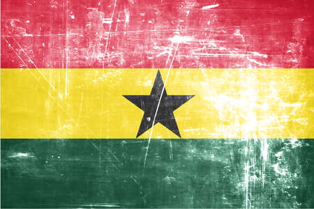Ghana flag with some soft highlights and foldsの写真素材
