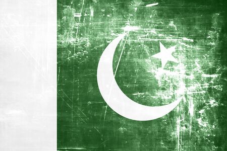 Pakistan flag with some soft highlights and foldsの写真素材