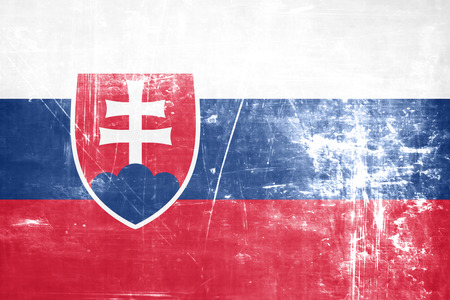 Slovakia flag with some soft highlights and foldsの写真素材