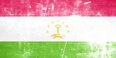 Tajikistan flag with some soft highlights and foldsの写真素材