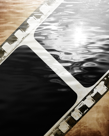 old film strip on a grunge backgroundの写真素材
