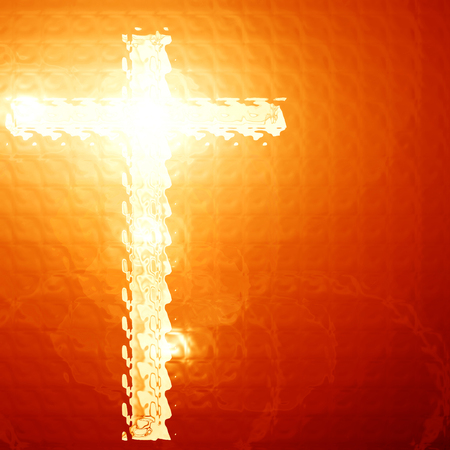 Christianity representation with the symbol of a crossの写真素材