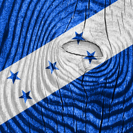 Honduras flag with some soft highlights and foldsの写真素材